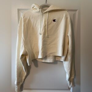 Champion Women's Yellow Cropped Hoodie